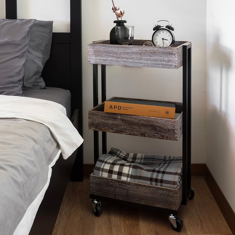工业风餐推车/家具收纳 - 收纳用品 - 木头 卡其色