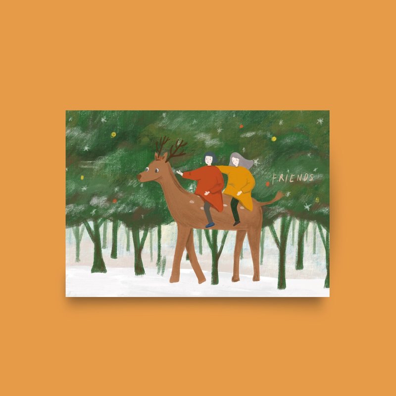 快速出货圣诞卡 FRIENDS 手绘圣诞卡片 - 卡片/明信片 - 纸 