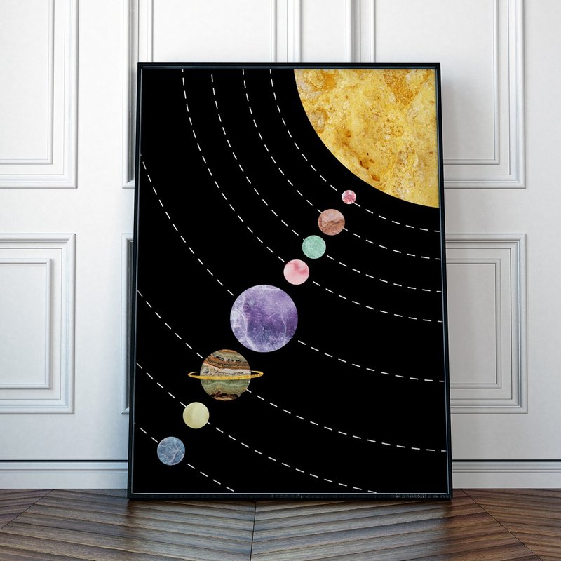 带有太阳系行星壁画的天文海报 - 墙贴/壁贴 - 纸 
