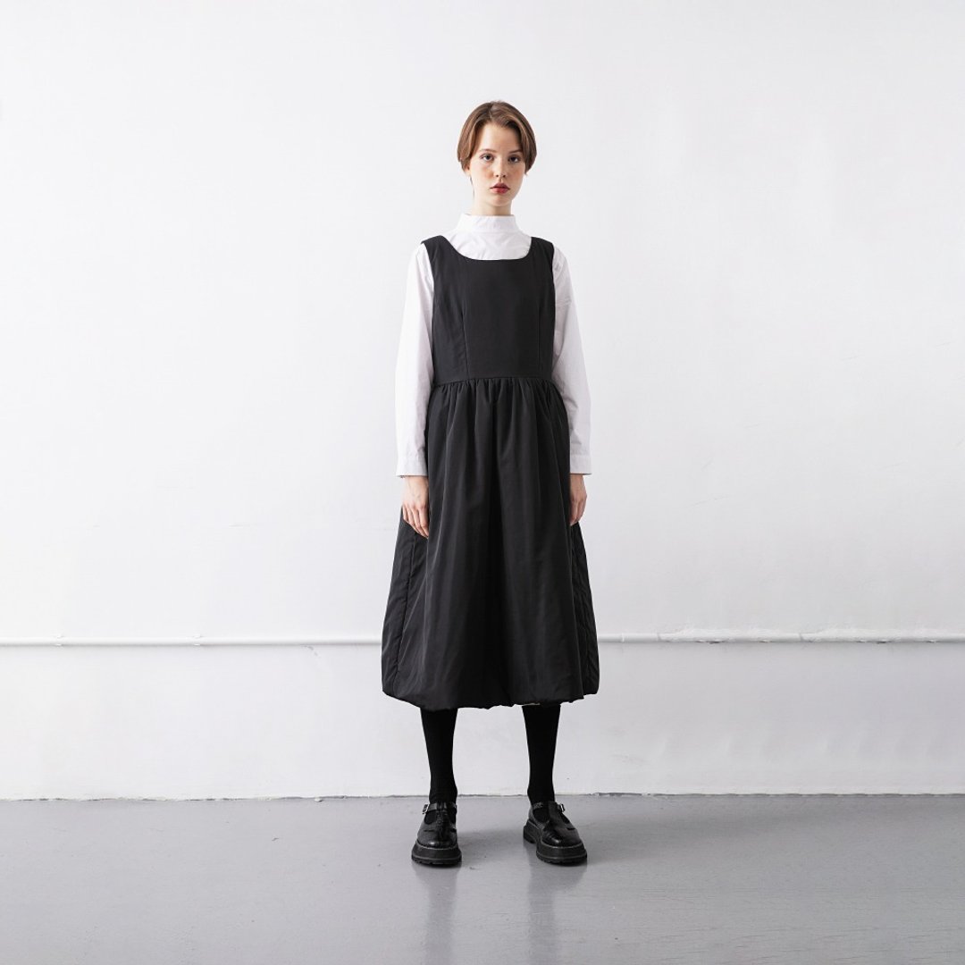 夹棉无袖小黑裙高腰连衣裙冬 黑天鹅礼服裙 No.587 - 洋装/连衣裙 - 聚酯纤维 黑色