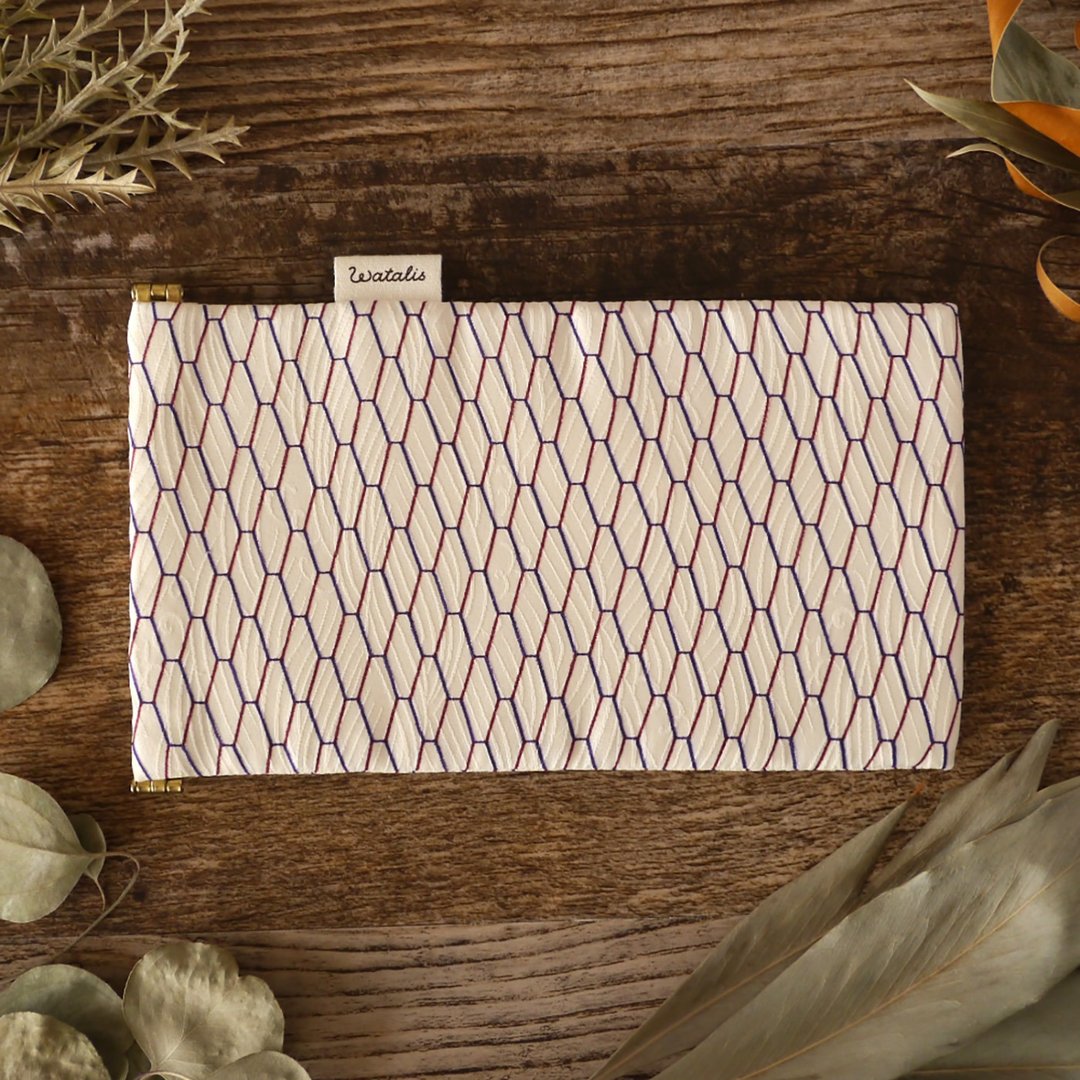 Japanese modern net kimono sunglasses case glasses case - 眼镜盒/眼镜布 - 棉 白色