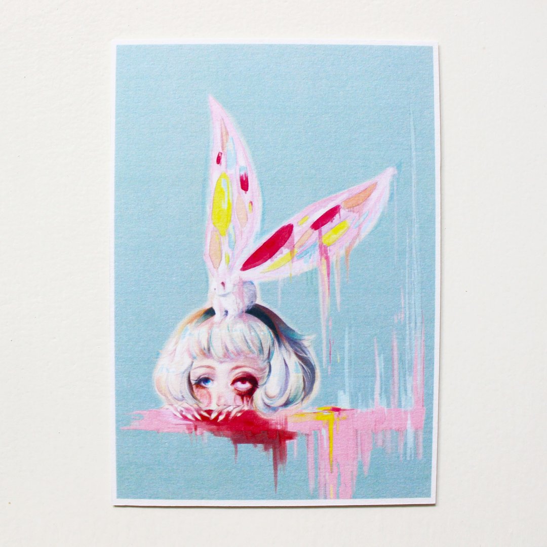 Alice Hobbey 奇幻少女兔子系列 双面插画明信片 Postcard - 卡片/明信片 - 纸 多色