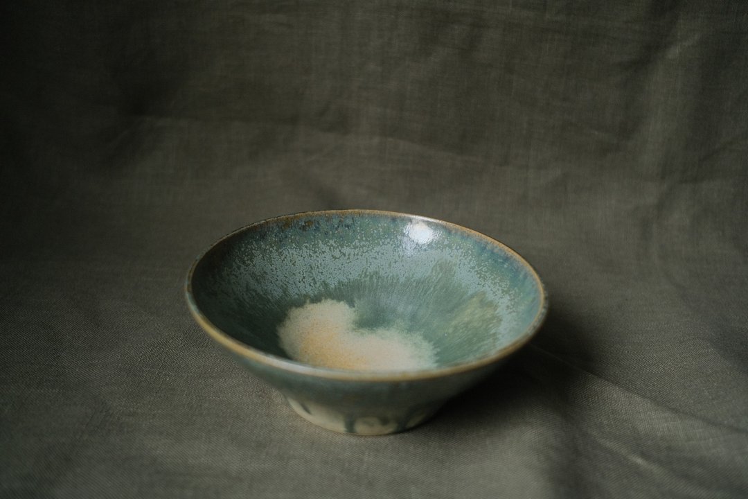 孢子莹・沐谷・地衣・浅碗盘 - 盘子/餐盘/盘架 - 陶 绿色