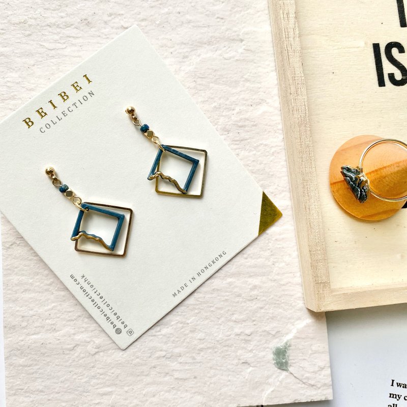 塞拉利昂光线 No. T34 - 耳环/耳夹 - 树脂 蓝色