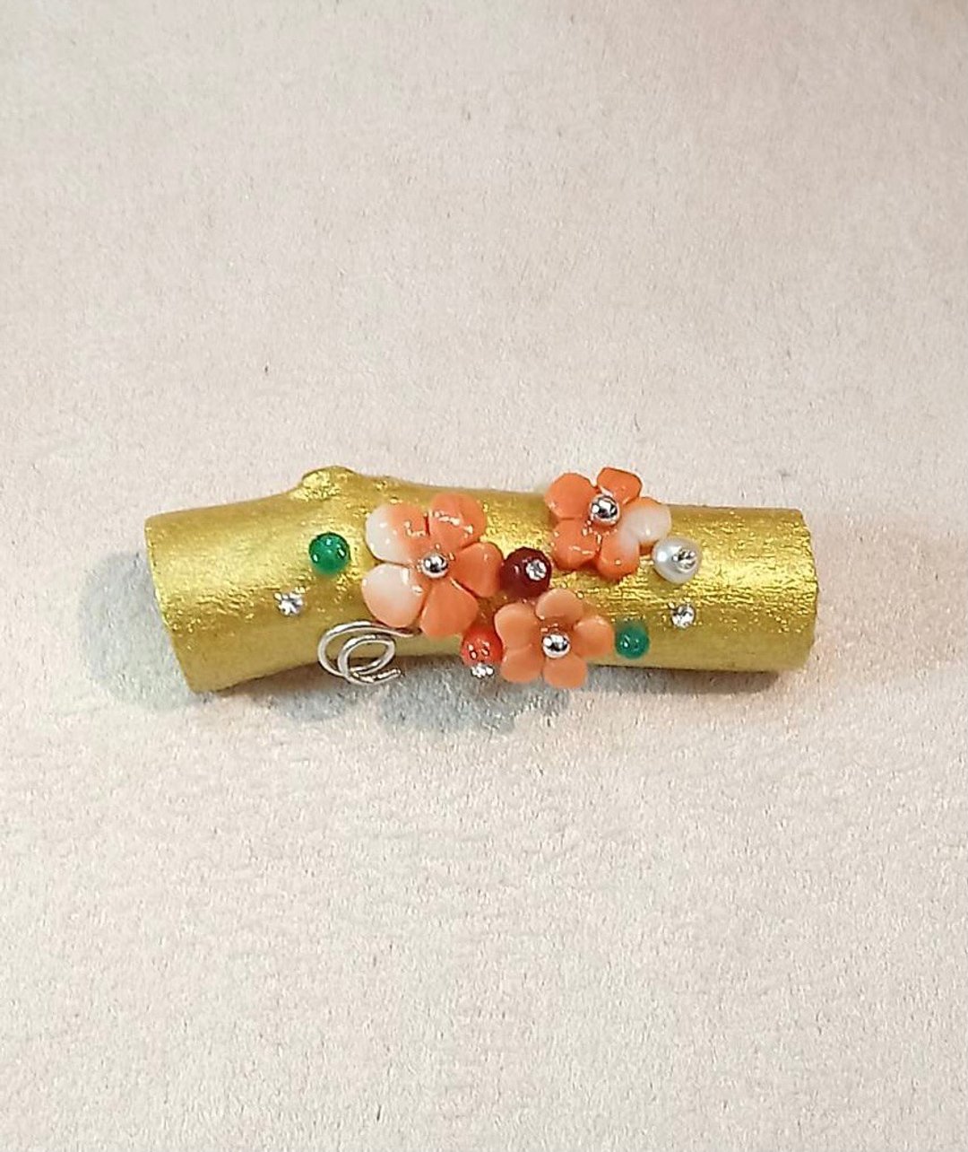 快速出货 Floral Brooch 珊瑚花木头胸针 手工别针 生日礼物 - 胸针 - 木头 