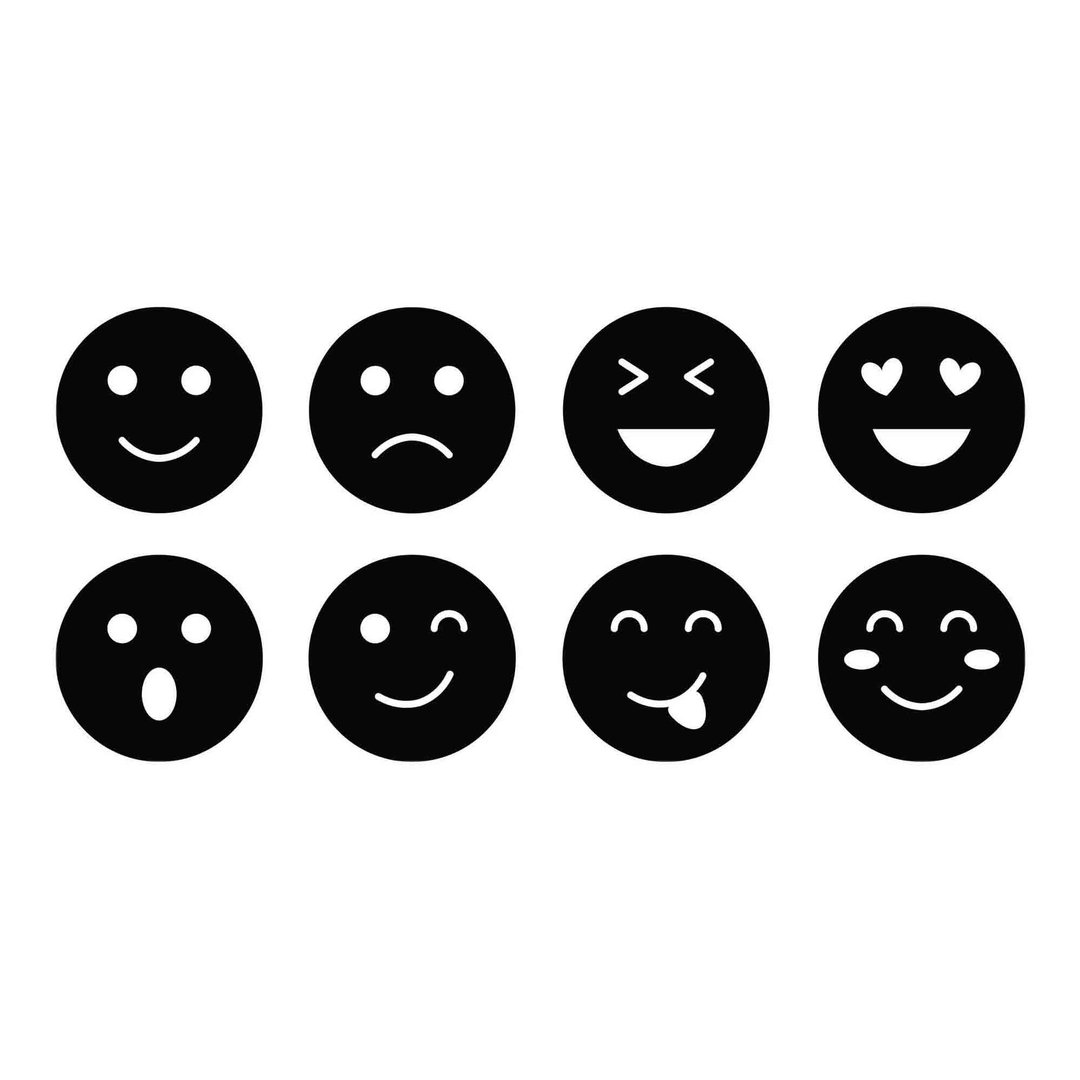 Emoji svg, emojis svg, emoji pdf, emojis pdf, emoji template, emoji cut file - 图文模板设计 - 其他材质 
