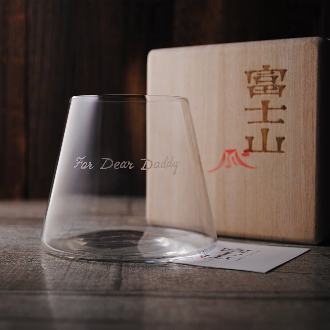 280cc【富士山杯 X MSA玻璃雕刻】菅原工芸硝子威士忌杯 父亲节 - 酒杯/酒器 - 玻璃 咖啡色