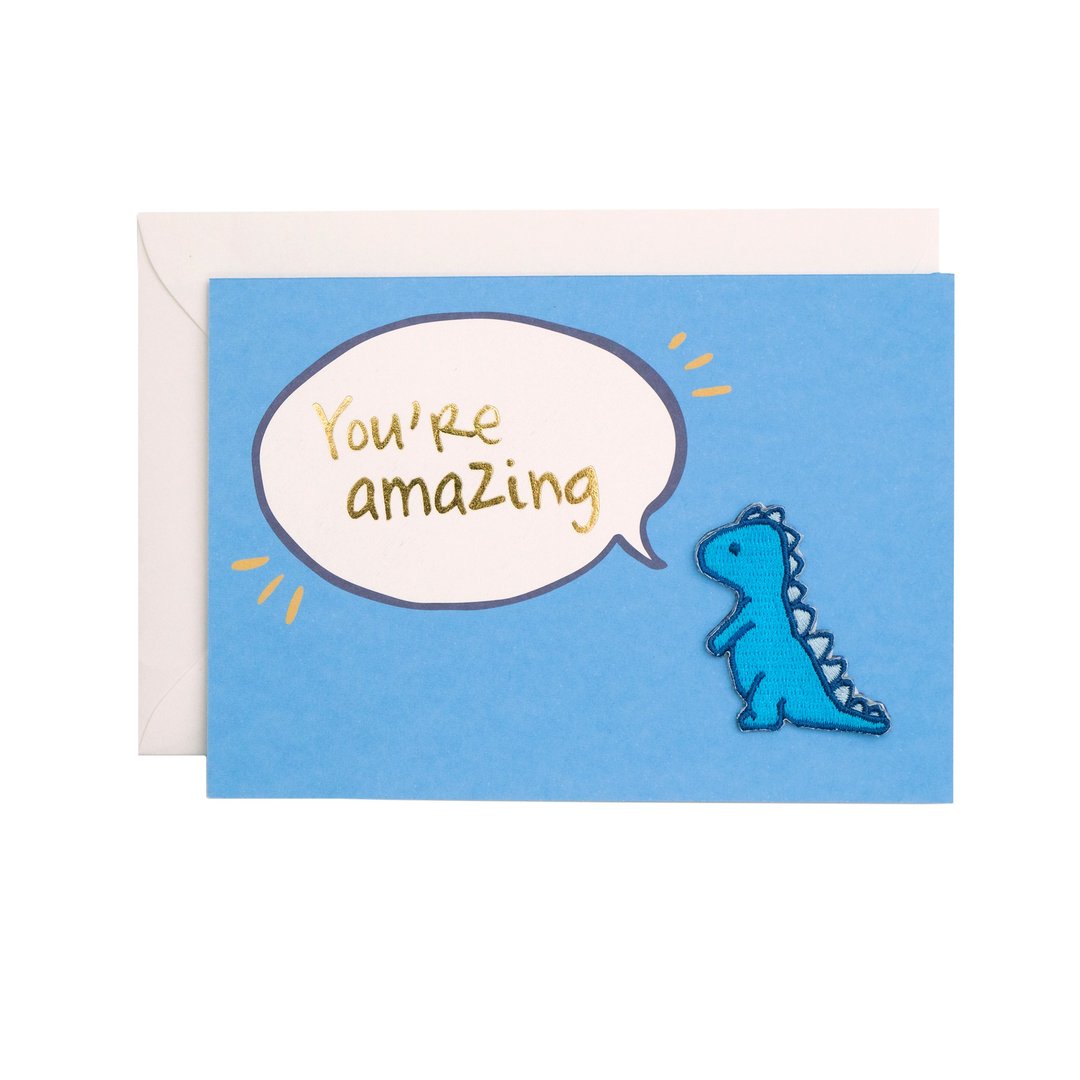 Amazing刺绣布贴卡片-You're amazing蓝龙 - 卡片/明信片 - 其他材质 