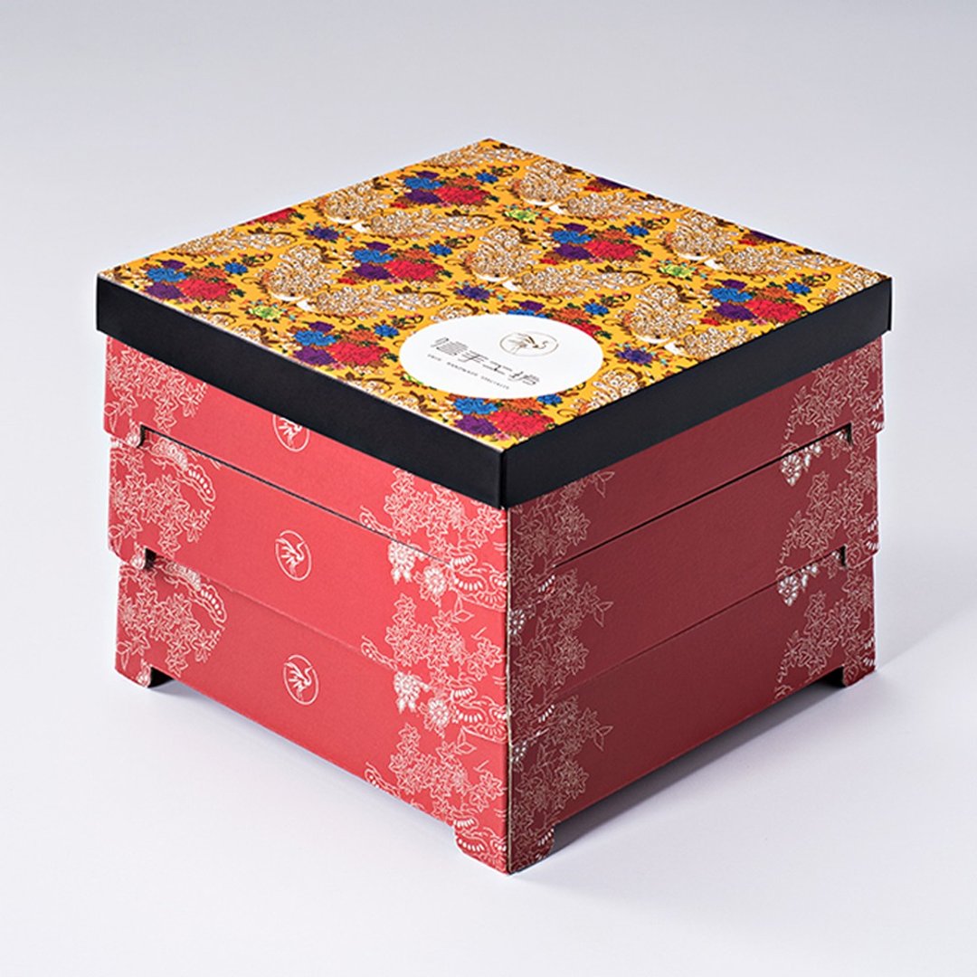 三层喜饼礼盒 - 手工饼干 - 纸 多色