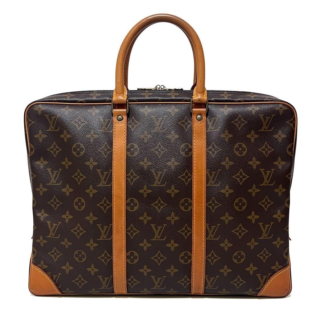 正品 Louis Vuitton 路易威登 Port Document Voyage 公文包  ব্যবসায়包 手提包 Monogram 二手 - 公文包/医生包 - 其他材质 咖啡色