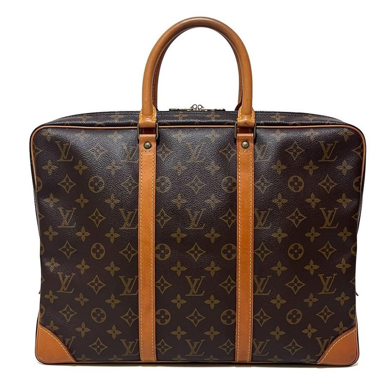 正品 Louis Vuitton 路易威登 Port Document Voyage 公文包  ব্যবসায়包 手提包 Monogram 二手 - 公文包/医生包 - 其他材质 咖啡色
