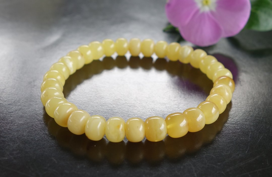 Baltic Amber 天然波罗的海 蜜蜡 5.95克 手链 非二代琥珀 附证书 - 手链/手环 - 半宝石 黄色