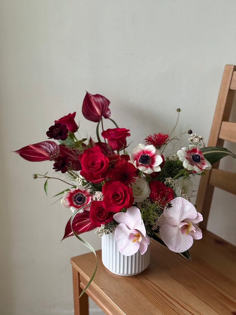 红色系盆花 桌花 开幕花礼 鲜花 - 植栽/盆栽 - 植物．花 红色