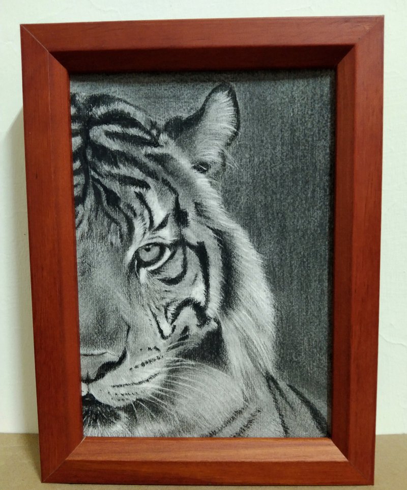 摆设 / 虎 / 炭精笔画 / 原稿 / 含框 - 海报/装饰画/版画 - 纸 