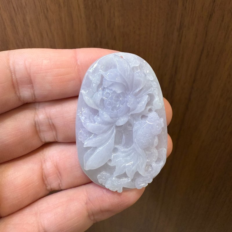 瀚玉珠宝 天然紫罗兰翡翠 紫罗兰莲花牌 紫罗兰带绿 - 其他 - 玉石 