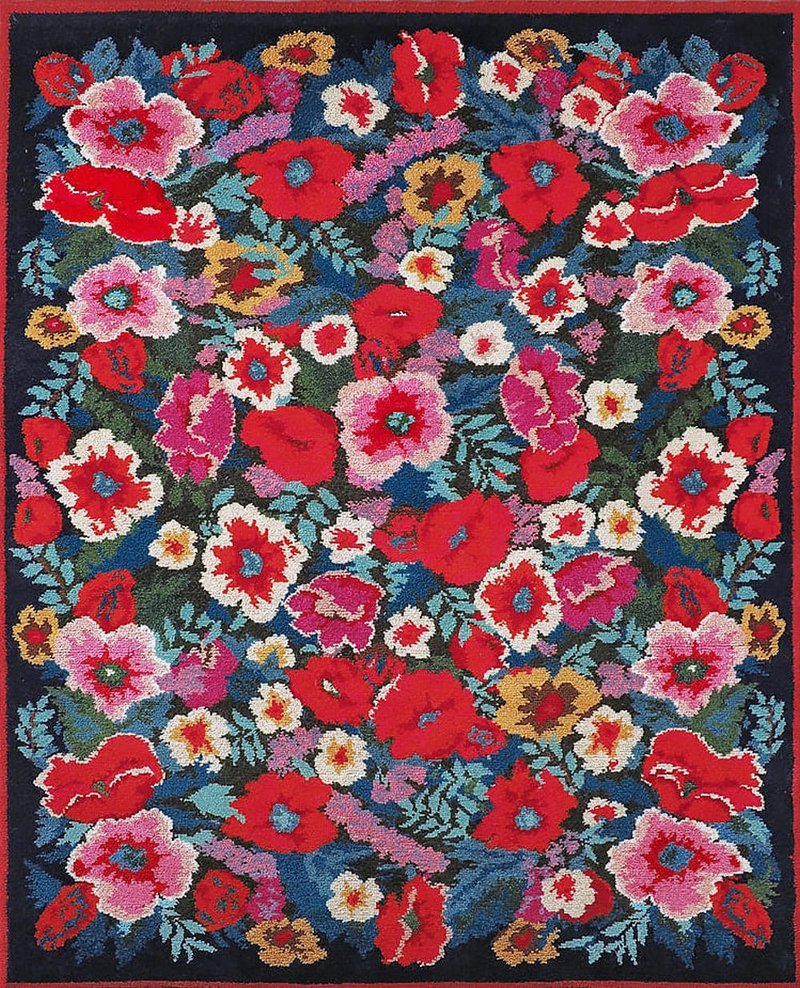 独特的罂粟女婴儿童房地毯/花朵自制装饰艺术地毯 - 地垫/地毯 - 棉．麻 多色