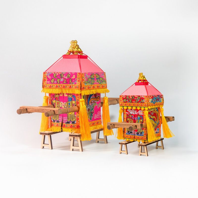 白沙屯妈祖授权 | 精致迷你神轿模型_拱天宫天上圣母进香遶境 - 摆饰 - 绣线 多色
