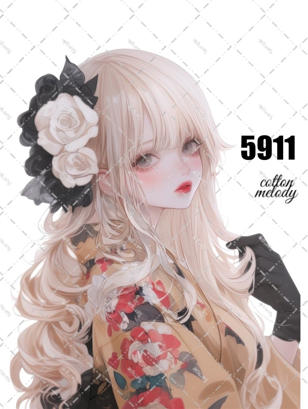 original sticker no.5911 人物贴纸 原创贴纸 人物插画贴纸 女孩贴纸 原创人物贴纸 - 贴纸 - 纸 