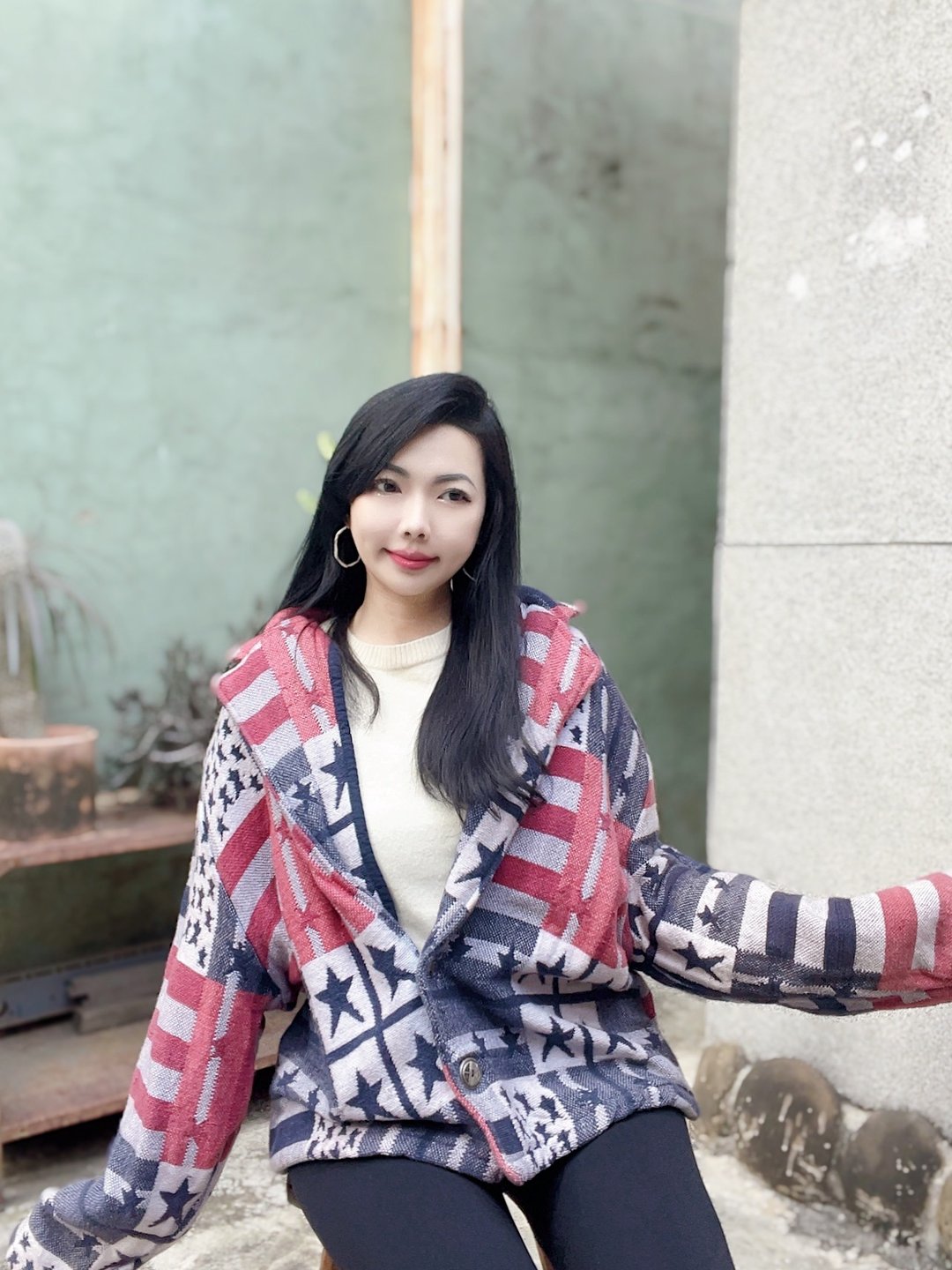 经典红白蓝美式配色 立体工艺织纹 特殊花毯图腾夹克外套 jacket - 女装休闲/机能外套 - 棉 多色