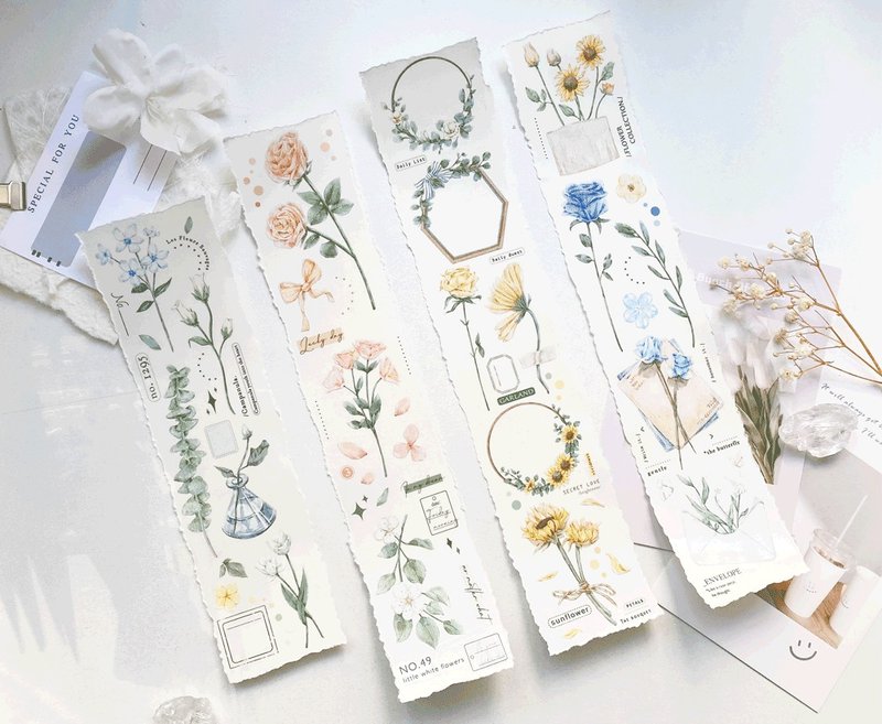 花屿 轻复古造景 PET 紙膠帶 10米卷 - 纸胶带 - 其他材质 多色