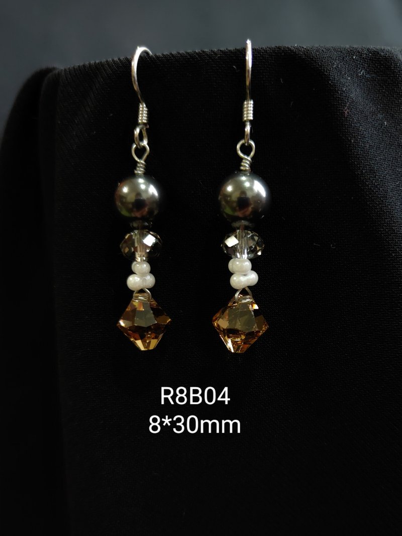 *我是设计*R8B04施华洛世奇水晶.珍珠耳环 - 耳环/耳夹 - 水晶 