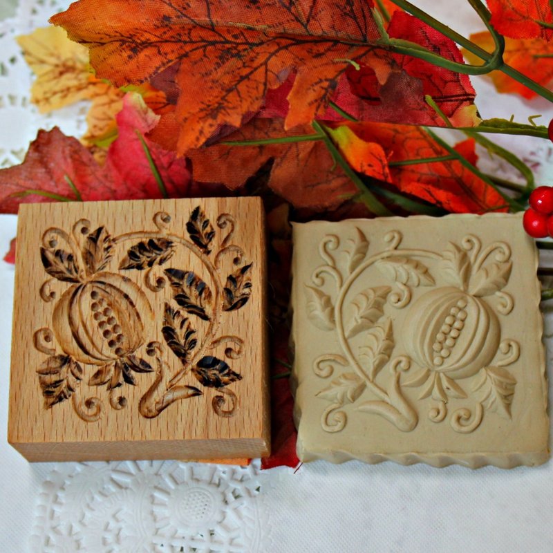 Wooden stamp ,stamp for gingerbread cookies, springerle stamp. - 厨房家电 - 木头 咖啡色