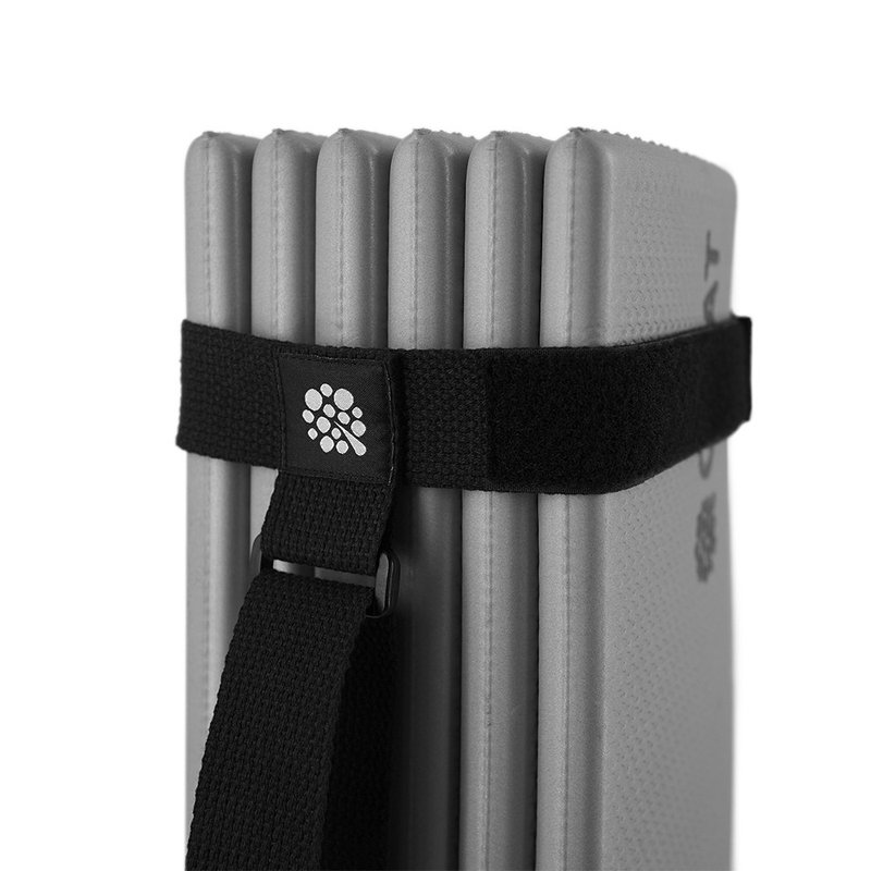 【QMAT】瑜珈垫背带 台湾制 (魔鬼毡束带、手提束带、松紧带) - 运动配件 - 尼龙 黑色