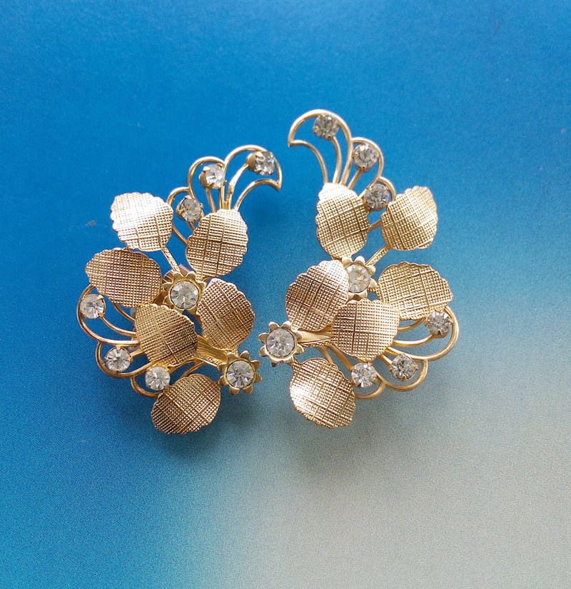 Vintage Jewelry 西洋古董饰品 Sarah Cov Tantalizing 夹式耳环 - 耳环/耳夹 - 其他材质 金色