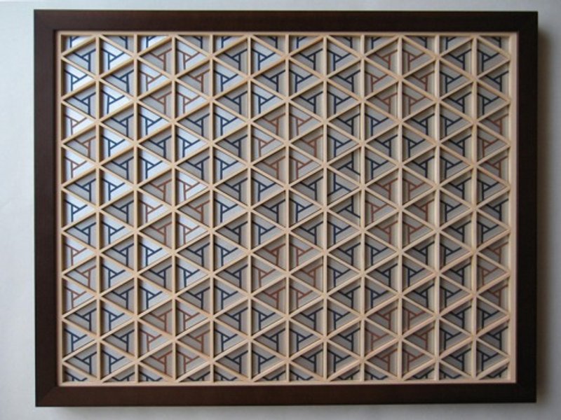 Kumiko Art Panel　Bisyamon Silver/Blue/Brown - 摆饰 - 木头 银色