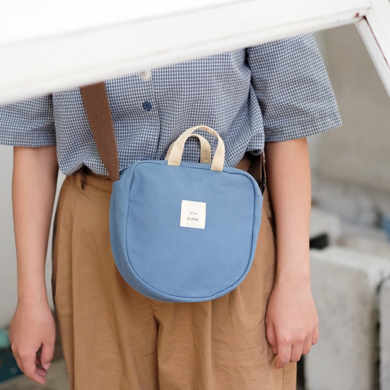 Dosa 小侧背包 - 灰蓝 - 侧背包/斜挎包 - 棉．麻 蓝色
