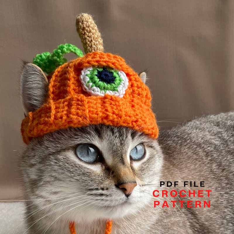猫帽，钩针图案，猫用无檐便帽，可爱猫帽，钩针无檐便帽 - 手工艺教程/工具书 - 其他材质 