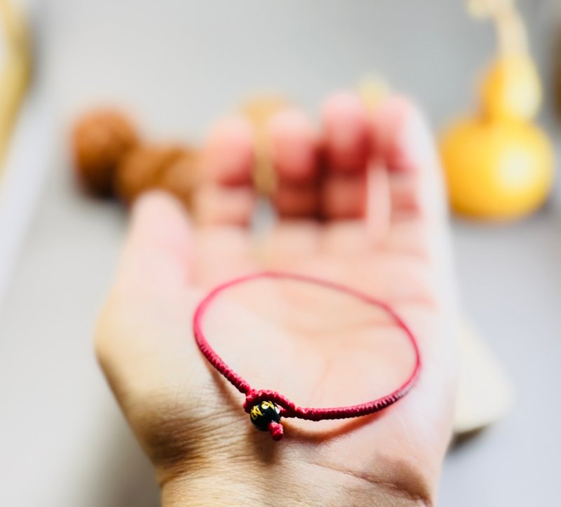 九乘金刚结 × 六字真言珠手绳/平安守护・开运祝福 - 手链/手环 - 其他材质 