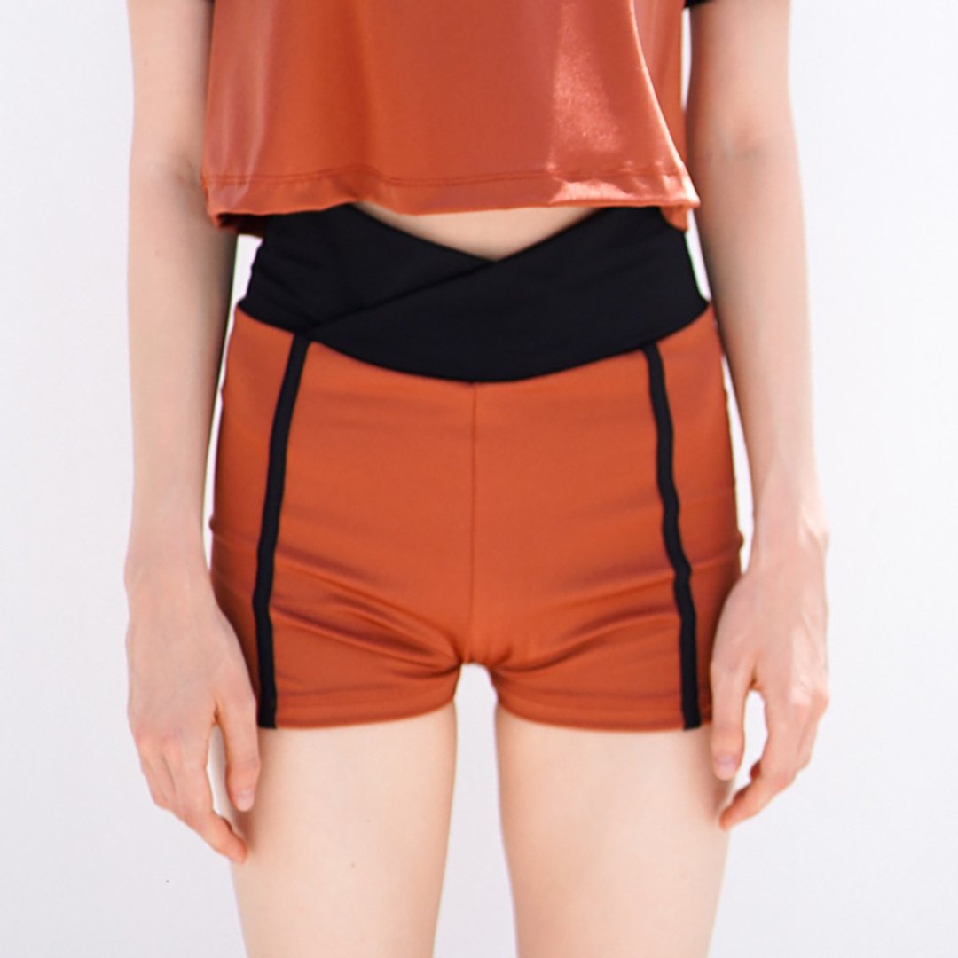 Essential biker v-short – 铜色 / 泳衣 (单独出售) 077COPP - 女装泳衣/比基尼 - 尼龙 橘色