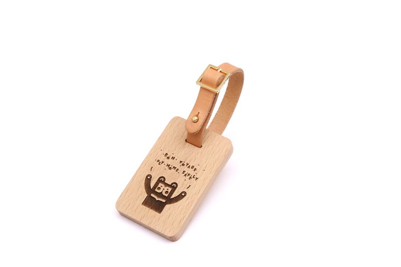 木制行李吊牌-台湾黑熊-欧洲山毛榉款式 - 行李吊牌 - 木头 咖啡色