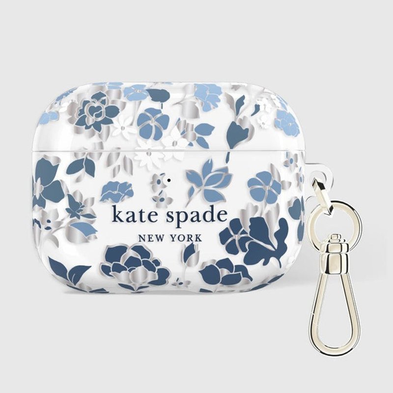 【kate spade】AirPods Pro (第3代) 耳机保护壳套 皇室蓝 - 耳机收纳 - 塑料 白色