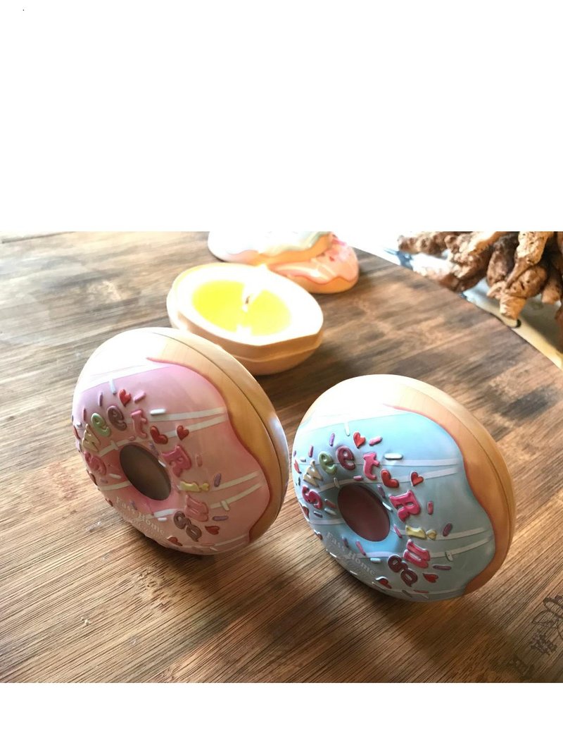 本草堂 精油蜡烛 粉蓝甜甜圈 茶树精油 - 香薰/精油/线香 - 其他材质 卡其色