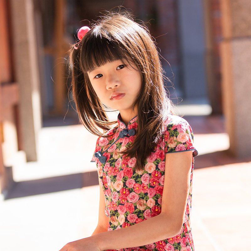 儿童旗袍 古风 四季款 玫瑰盛开 - 旗袍 - 棉．麻 多色