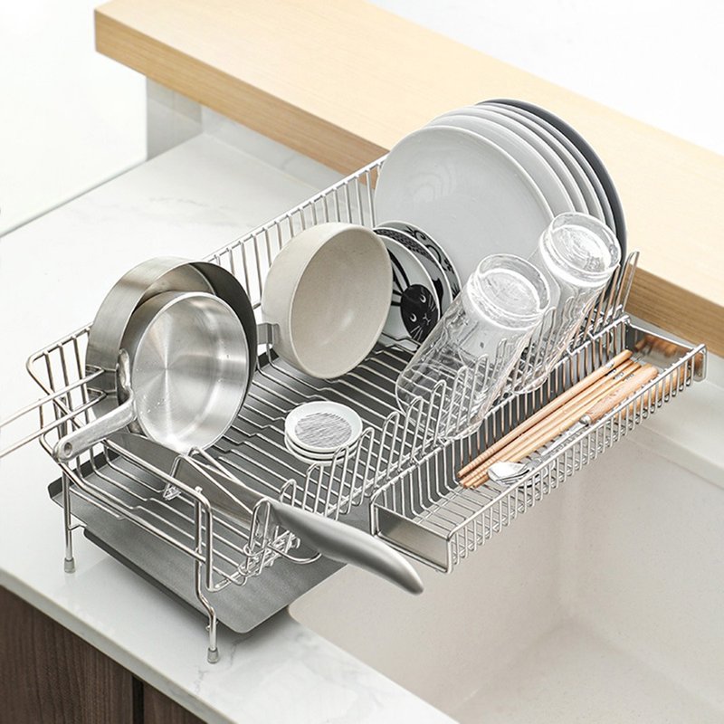 日本霜山 304不锈钢餐具沥水架(附刀架/筷架) - 其他 - 不锈钢 银色