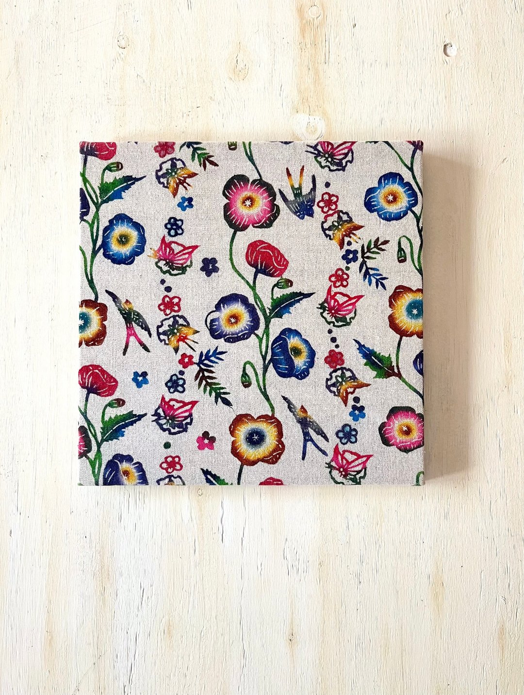 [日本境内包邮] 手染经典图案红型//怀旧芥末花园/方形布料面板/30cm x 30cm [请参阅日本以外的运费] - 其他 - 棉．麻 白色