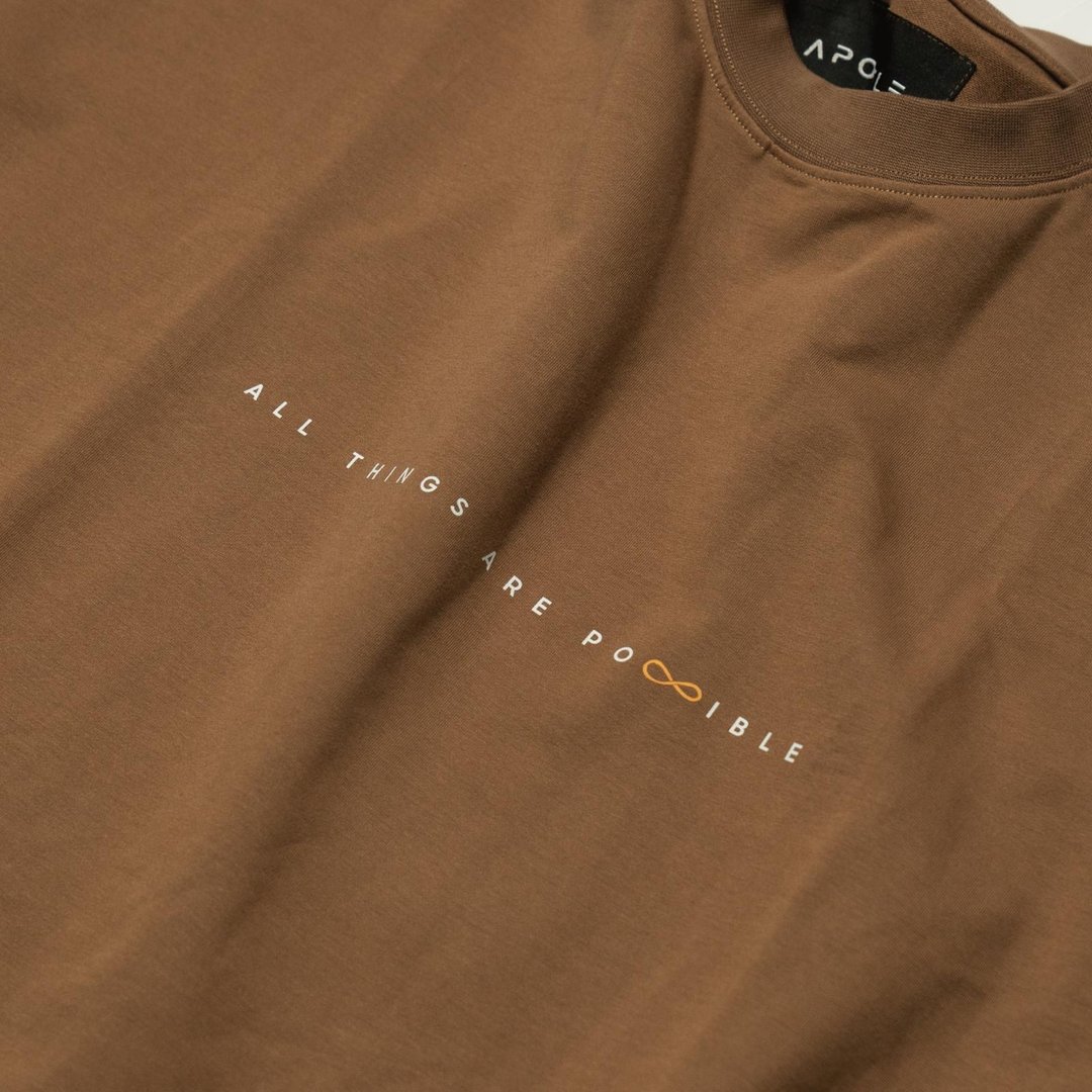 ARTC-01 POSSIBLE 胖手收 ARTIST COLLAB GRAPHIC TEE(sand) - 中性连帽卫衣/T 恤 - 其他人造纤维 黑色
