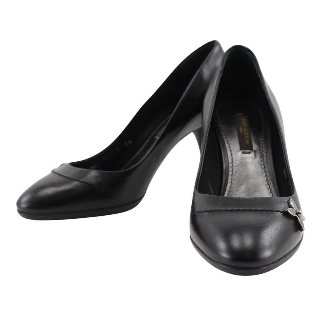 【日本直送】路易威登 LOUIS VUITTON Monogram Flower 圆头 પ્રમ્પ્સ (Pumps) 皮革 黑色 NL0028 花朵 女仕【二手品】 - 高跟鞋 - 真皮 黑色