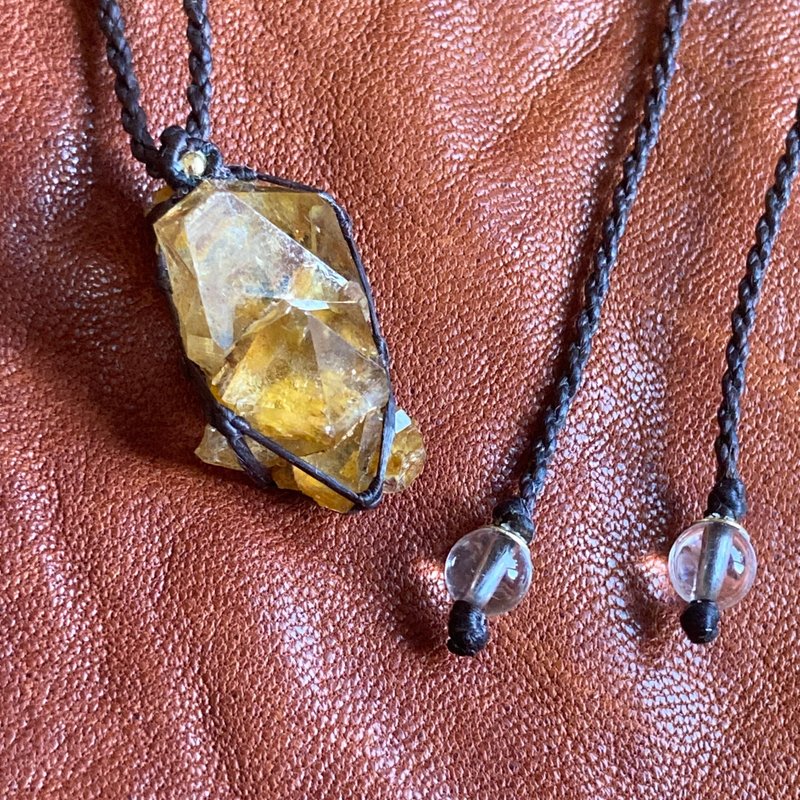 -国产水晶-长野县烟晶簇花边项链 - 项链 - 石头 黑色