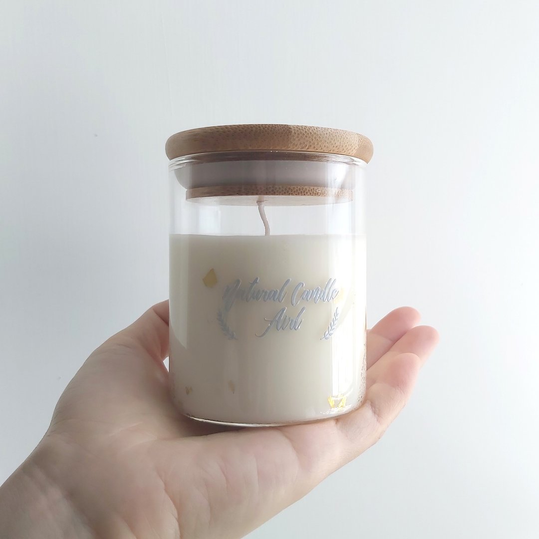 金箔 天然大豆蜡香氛蜡烛 大容量 180g 多种香味 生日礼物 - 香薰/精油/线香 - 蜡 白色