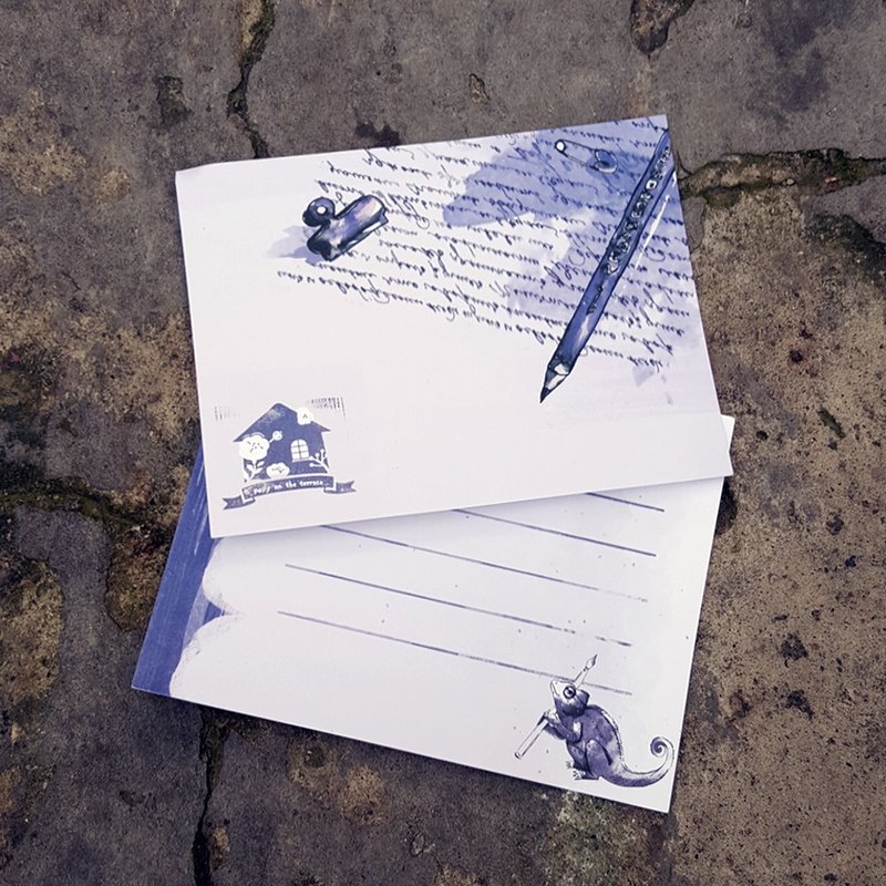 钢笔墨水~文具病的明信片 卡片 - 卡片/明信片 - 纸 紫色