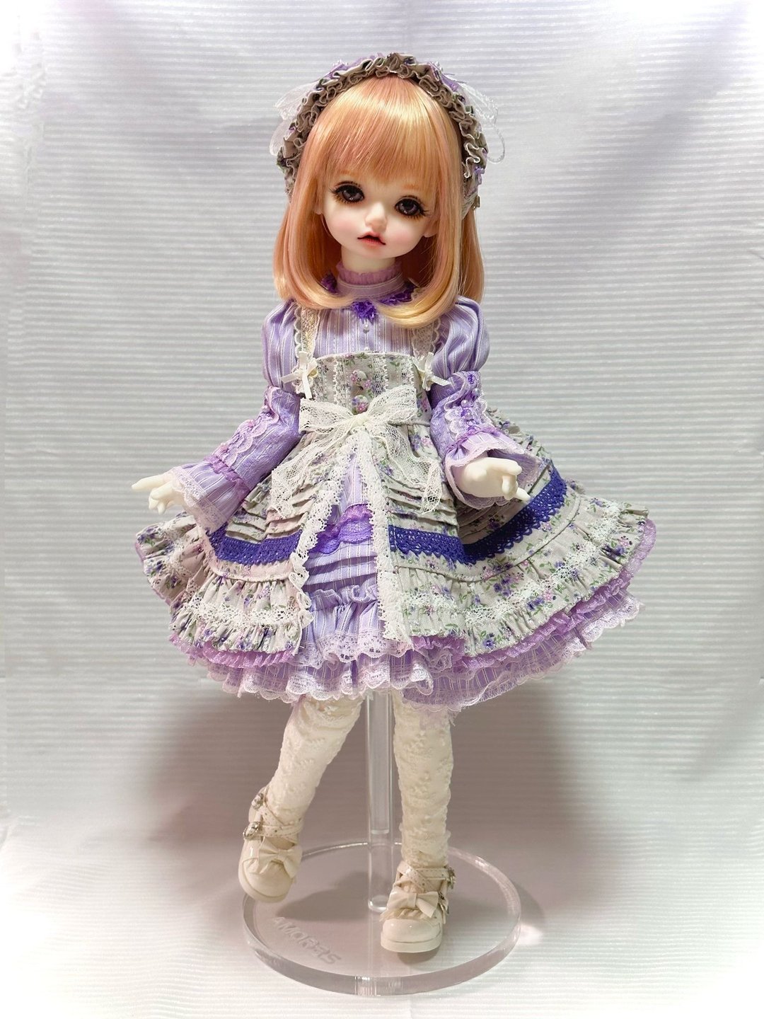 Rosenlied娃衣 1/4 4分BJD关节娃娃巨婴紫色碎花洋装六件套装 - 玩偶/公仔 - 棉 