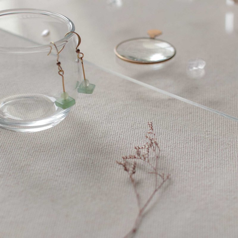 天然石耳环-轻盈/耳针/夹式/可定制 - 耳环/耳夹 - 水晶 绿色