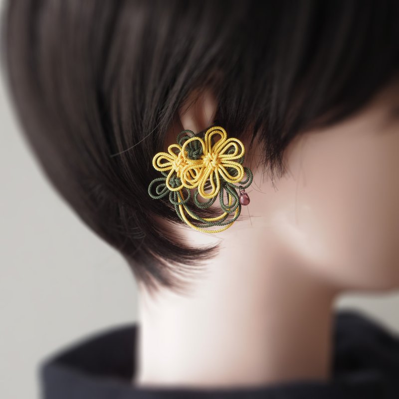 单边耳夹 相映成辉 - 耳环/耳夹 - 其他金属 黄色