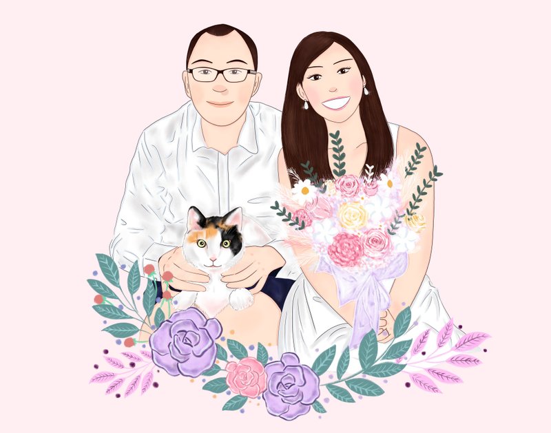 似颜绘 / 定制化卡通插画 / 电子档 / 定制化礼物 - 卡片/明信片 - 纸 