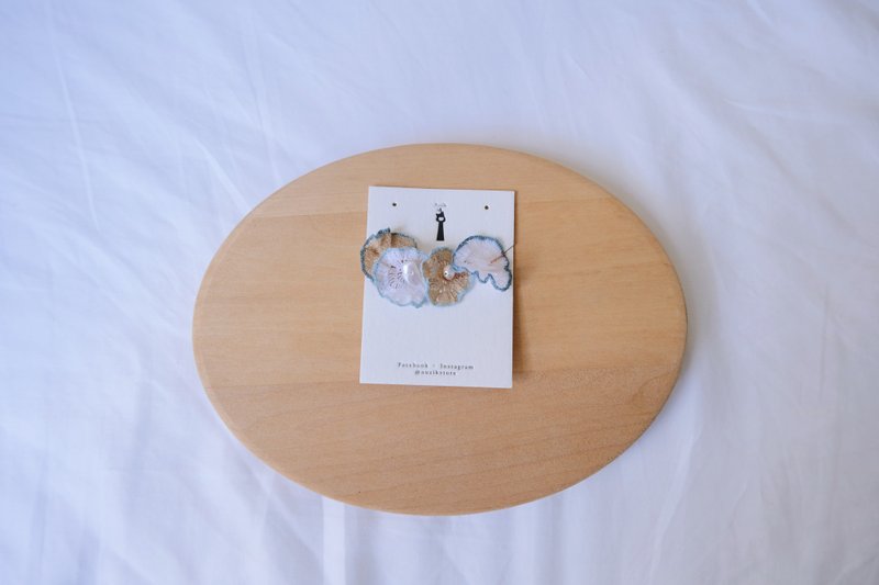 湖蓝白 | 钩织可调节项链 - 手链/手环 - 棉．麻 