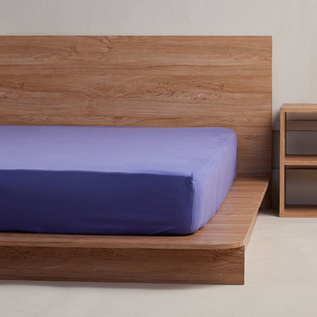 纯棉素面床包-星光紫 - 寝具 - 棉 紫色